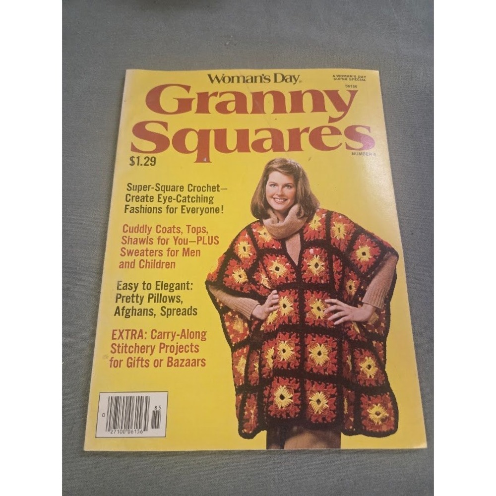Vtg Woman's Day Granny Squares Crochet Magazine Number 8 Patterns Retro 1970s